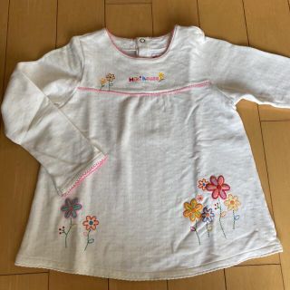 ミキハウス(mikihouse)のミキハウス　120 トレーナー生地　白　春らしいデザインです。(Tシャツ/カットソー)