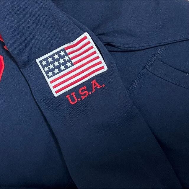 トップス【美品】ポロ ラルフローレン パーカー フーディ POLOロゴ USA 国旗