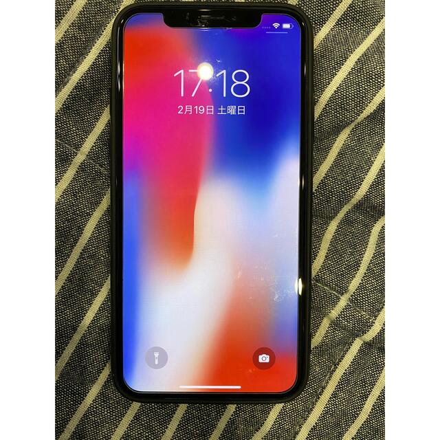 iPhone X Space Gray 64 GB SIMフリー - スマートフォン/携帯電話