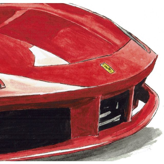 Ferrari(フェラーリ)のGC-663テスタロッサ/488限定版画サイン有額装済作家平右ヱ門 自動車/バイクの自動車(その他)の商品写真