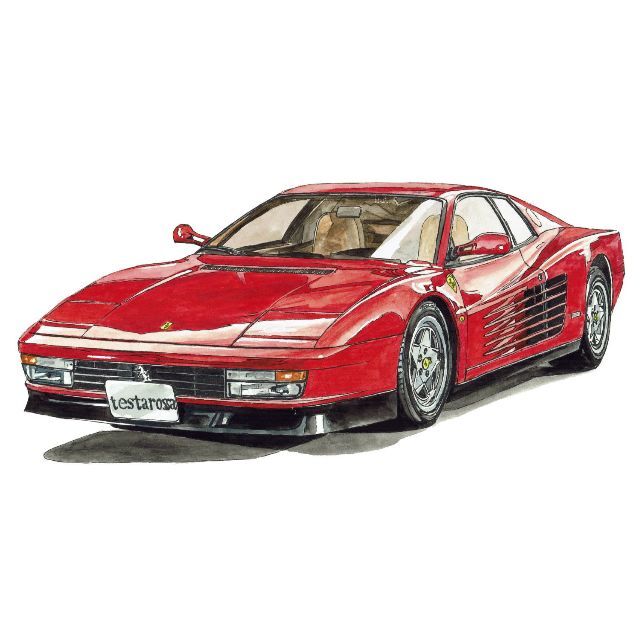 Ferrari(フェラーリ)のGC-663テスタロッサ/488限定版画サイン有額装済作家平右ヱ門 自動車/バイクの自動車(その他)の商品写真