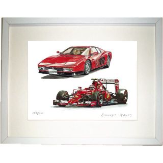 フェラーリ(Ferrari)のGC-665テスタロッサ/F-1限定版画サイン有額装済作家平右ヱ門(絵画/タペストリー)