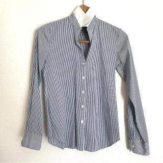 ボールジィ(Ballsey)のクレリックシャツ　ブルー　ストライプ(シャツ/ブラウス(長袖/七分))