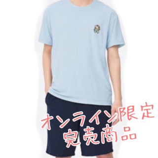 ジーユー(GU)のGU クレヨンしんちゃん コラボ パジャマ 半袖 ブルー パイル XS(その他)