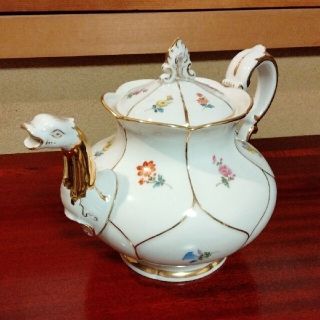 マイセン(MEISSEN)のぴ様専用　アンティーク【マイセン】　Bフォーム　ティーポット　宮廷の小花(食器)