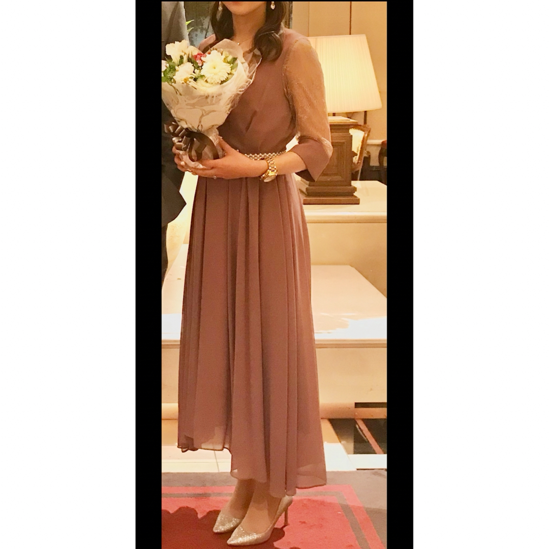 ロングドレス　ダークピンク レディースのフォーマル/ドレス(ロングドレス)の商品写真