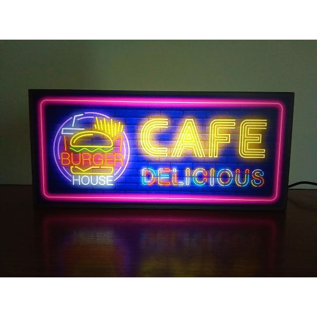 CAFE カフェバー コーヒー 看板 置物 雑貨 LED2wayライトBOX