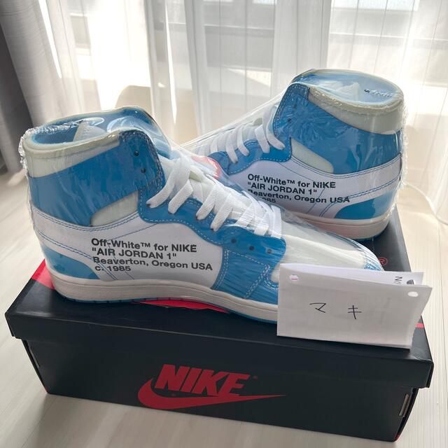 Off-White - Off-White × Nike Air Jordan 1 High UNC の通販 by Off-White - Off-White × Nike Air Jordan 1 High UNC の通販 by