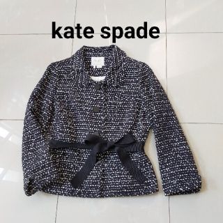 ケイトスペードニューヨーク(kate spade new york)のKate  spade NEW YORK  ジャケット M L 黒 白(ノーカラージャケット)