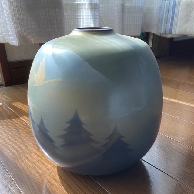 日本正本 昭和レトロ 九谷焼 長山 作 花瓶 壺 当時物 www.m