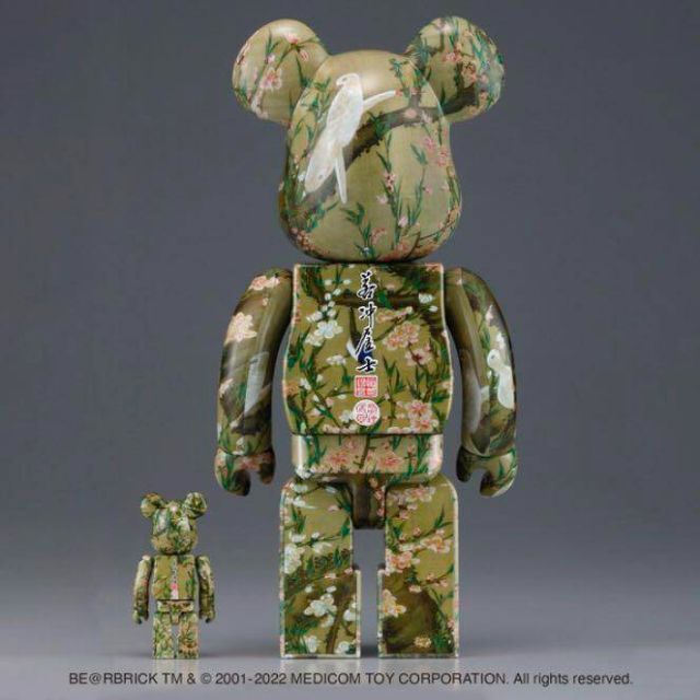 BE@RBRICK(ベアブリック)のBE@RBRICK 伊藤若冲「桃花小禽図」 100% ＆ 400% エンタメ/ホビーのおもちゃ/ぬいぐるみ(キャラクターグッズ)の商品写真