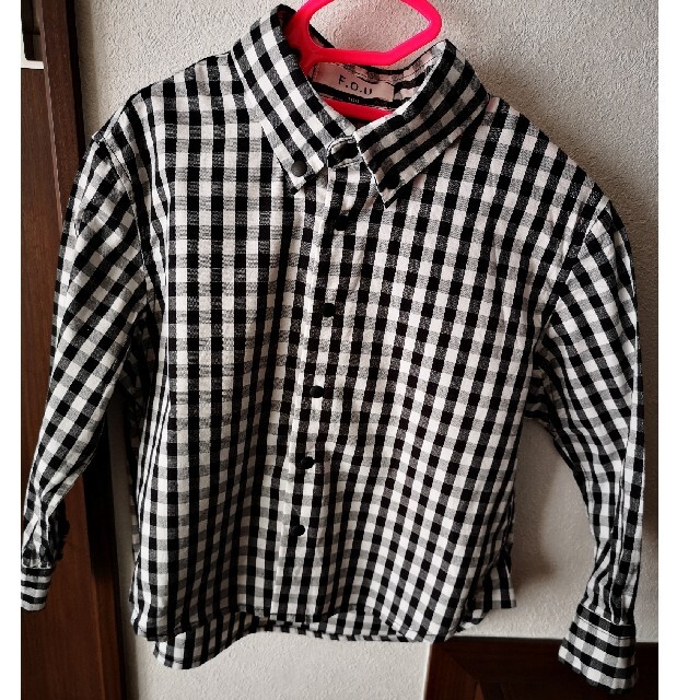 FOキッズの長袖チェックシャツ キッズ/ベビー/マタニティのキッズ服男の子用(90cm~)(ブラウス)の商品写真