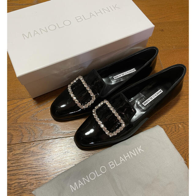 100％本物保証！ MANOLO BLAHNIK 新品 マキコ マノロブラニク 37.5 ローファー/革靴