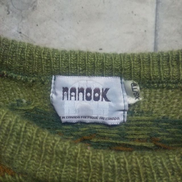 nanook カナダ製 総柄 ニット セーター canada wool ウール