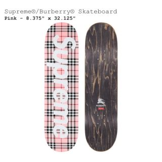 Supreme Burberry Skateboard Pink(スケートボード)