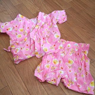 ベビー　女の子　甚平　ピンク　90cm(甚平/浴衣)