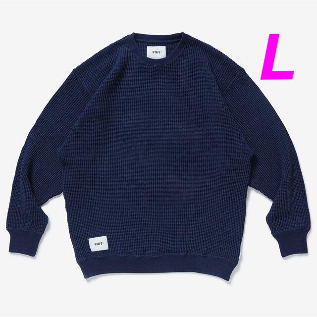 WTAPS 22SS AII 02 SWEATER 天然藍染 L ワッフルクルーメンズ