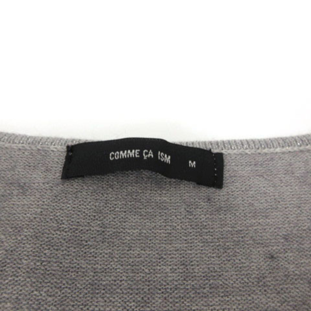 COMME CA ISM(コムサイズム)のCOMME CA ISM ニット 長袖 Vネック ラメ リブ袖 グレー M レディースのトップス(ニット/セーター)の商品写真