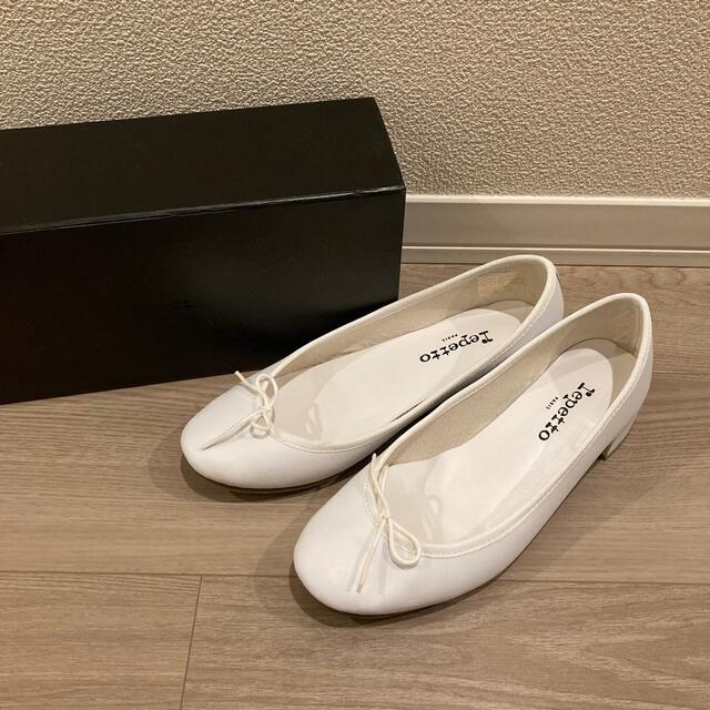 【美品】Repettoレペット/3センチヒールバレエシューズ/ホワイト白/39 レディース 靴/シューズ
