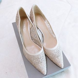 チャールズアンドキース(Charles and Keith)の【CHARLES＆KEITH】クロッシェレースパンプス BEIGE(ハイヒール/パンプス)