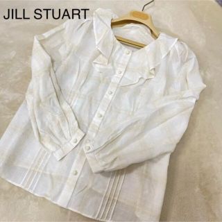 ジルスチュアート(JILLSTUART)のJILL STUART シャツ ブラウス チェック フリル ラメ S(シャツ/ブラウス(長袖/七分))