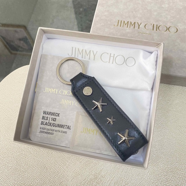 残り１【新品】Jimmy Choo ジミーチュウ スタッズ付き キーホルダー 黒