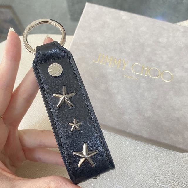 残り1【新品】Jimmy Choo ジミーチュウ スタッズ付き キーホルダー 黒