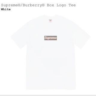 シュプリーム(Supreme)のsupreme burberry box logo tee Lサイズ　ホワイト(Tシャツ/カットソー(半袖/袖なし))