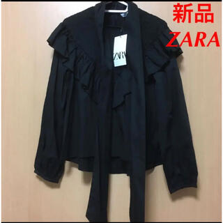 ザラ(ZARA)のZARA リボン　ブラウス　新品未使用(シャツ/ブラウス(半袖/袖なし))