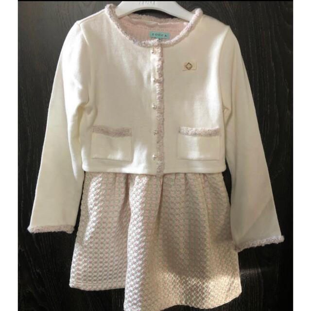 TOCCA(トッカ)のTocca ワンピース  カーディガン　セット　100/110 キッズ/ベビー/マタニティのキッズ服女の子用(90cm~)(ワンピース)の商品写真