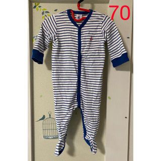 プチバトー(PETIT BATEAU)の【プチバトー】足付きロンパース 前開き 70サイズ(ロンパース)