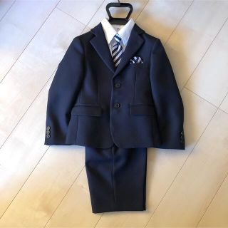 男の子 120cm 紺 フォーマルスーツ 入学式 20cmシューズ付(ドレス/フォーマル)