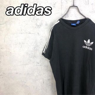 アディダス(adidas)の希少 90s アディダス Tシャツ プリントロゴ 袖ライン  美品(Tシャツ/カットソー(半袖/袖なし))