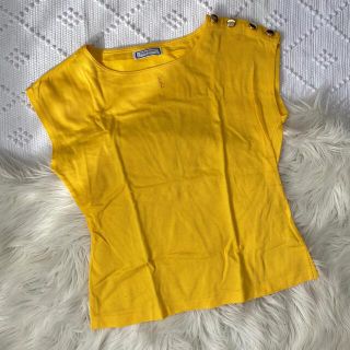 サンローラン(Saint Laurent)のYSL イエロートップス(Tシャツ(半袖/袖なし))