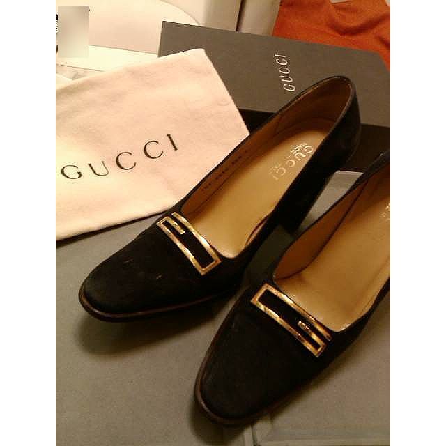 GUCCI(グッチ) ブラックG金具 ハイヒール パンプス【36 1/2C