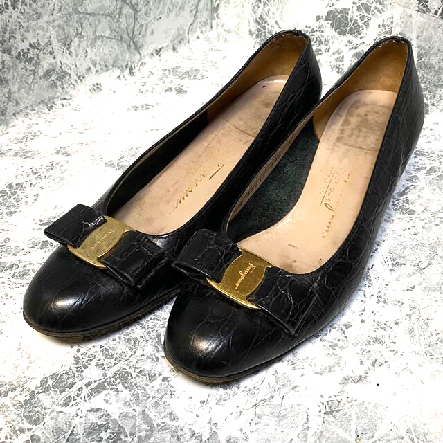 【送料無料】SalvatoreFerragamo 6C クロコ柄ヴェラ