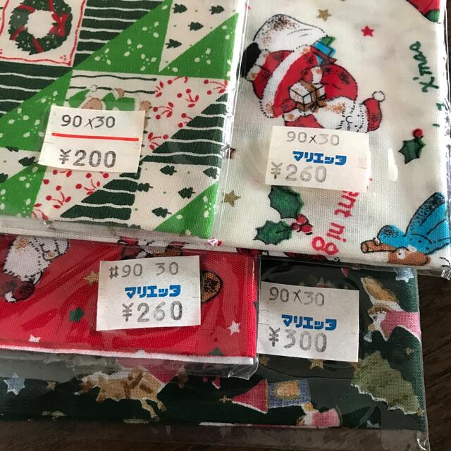 クリスマス柄のハギレ 4種 ハンドメイドの素材/材料(生地/糸)の商品写真