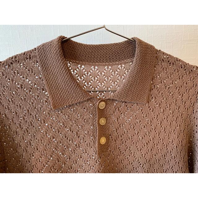 crochet mesh polo ヴィンテージポロシャツ 2