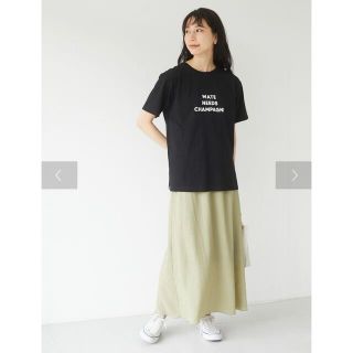 グリーンパークス(green parks)のgreenparks ロゴプリントTシャツ ブラック 春夏 フリーサイズ(Tシャツ(半袖/袖なし))