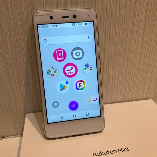 Rakuten(ラクテン)の楽天ミニ（画面割れあり） スマホ/家電/カメラのスマートフォン/携帯電話(スマートフォン本体)の商品写真