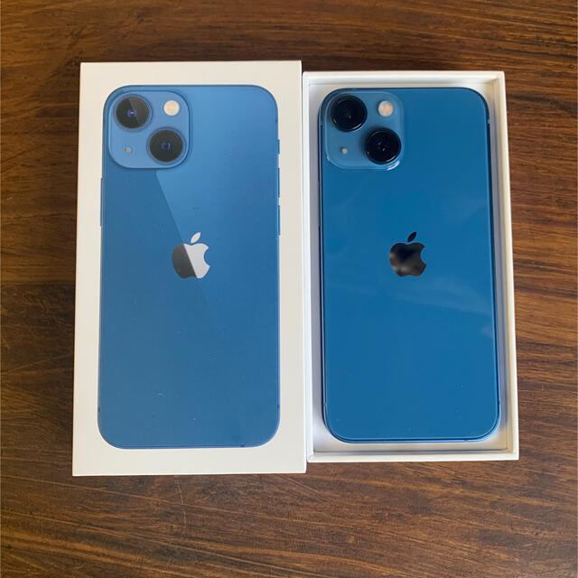 幸せなふたりに贈る結婚祝い iPhone - Apple 13 ブルー、青 128gb mini スマートフォン本体