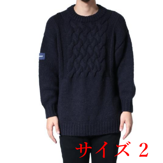 20FW DESCENDANT FADED CABLE KNIT NAVY SI ニット+セーター