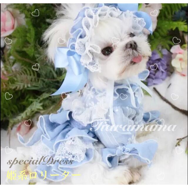 ⭐商品番号00016⭐　ハンドメイド　甘い姫系ロリーター犬服　フリフリ豪華ドレス