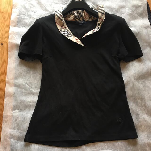 注目 BURBERRY 黒×ノバチェックフリル半値Ｔシャツ - Tシャツ(半袖+袖なし)