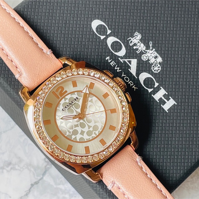 COACH - 新品 COACH ローズゴールド スワロフスキー レディース腕時計