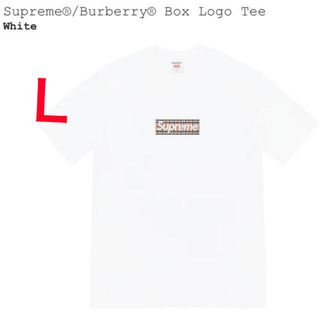 Supreme(シュプリーム)のSupreme Burberry Box logo Tee 白L  メンズのトップス(Tシャツ/カットソー(半袖/袖なし))の商品写真
