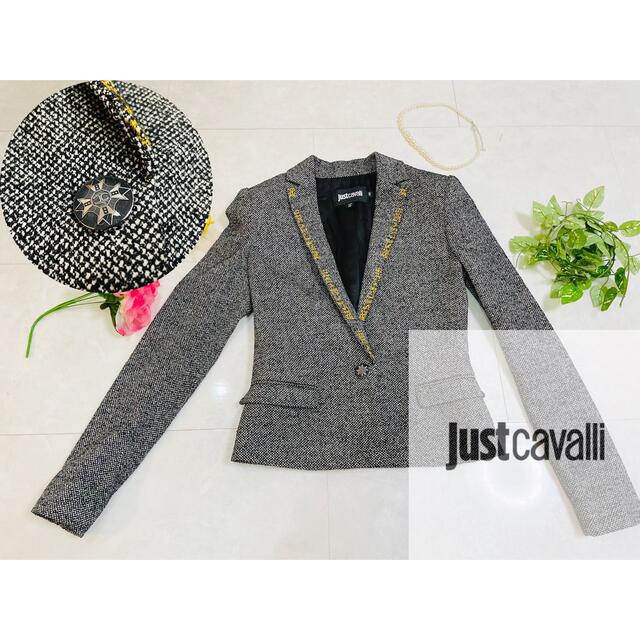 【高級感】JUST CAVALLI ジャストカヴァリ　テーラードジャケット　40