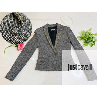 ジャストカヴァリ(Just Cavalli)の【高級感】JUST CAVALLI ジャストカヴァリ　テーラードジャケット　40(テーラードジャケット)