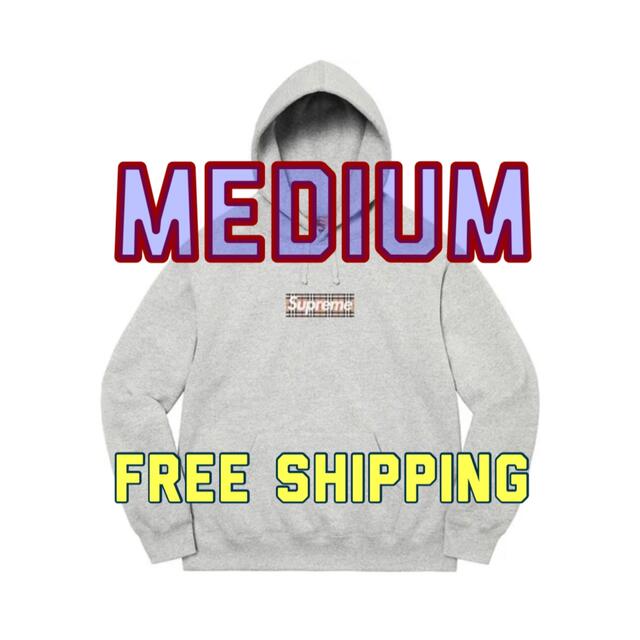 誠実】 Supreme M Sweatshirt Hooded Logo Box Burberry - パーカー