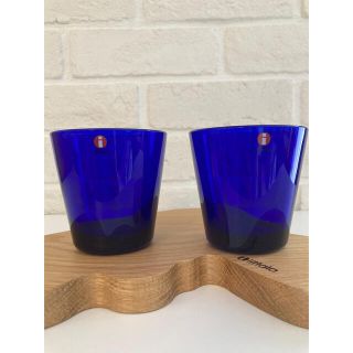 イッタラ(iittala)のイッタラ カルティオ 廃盤 コバルトブルー ペア 美品(グラス/カップ)